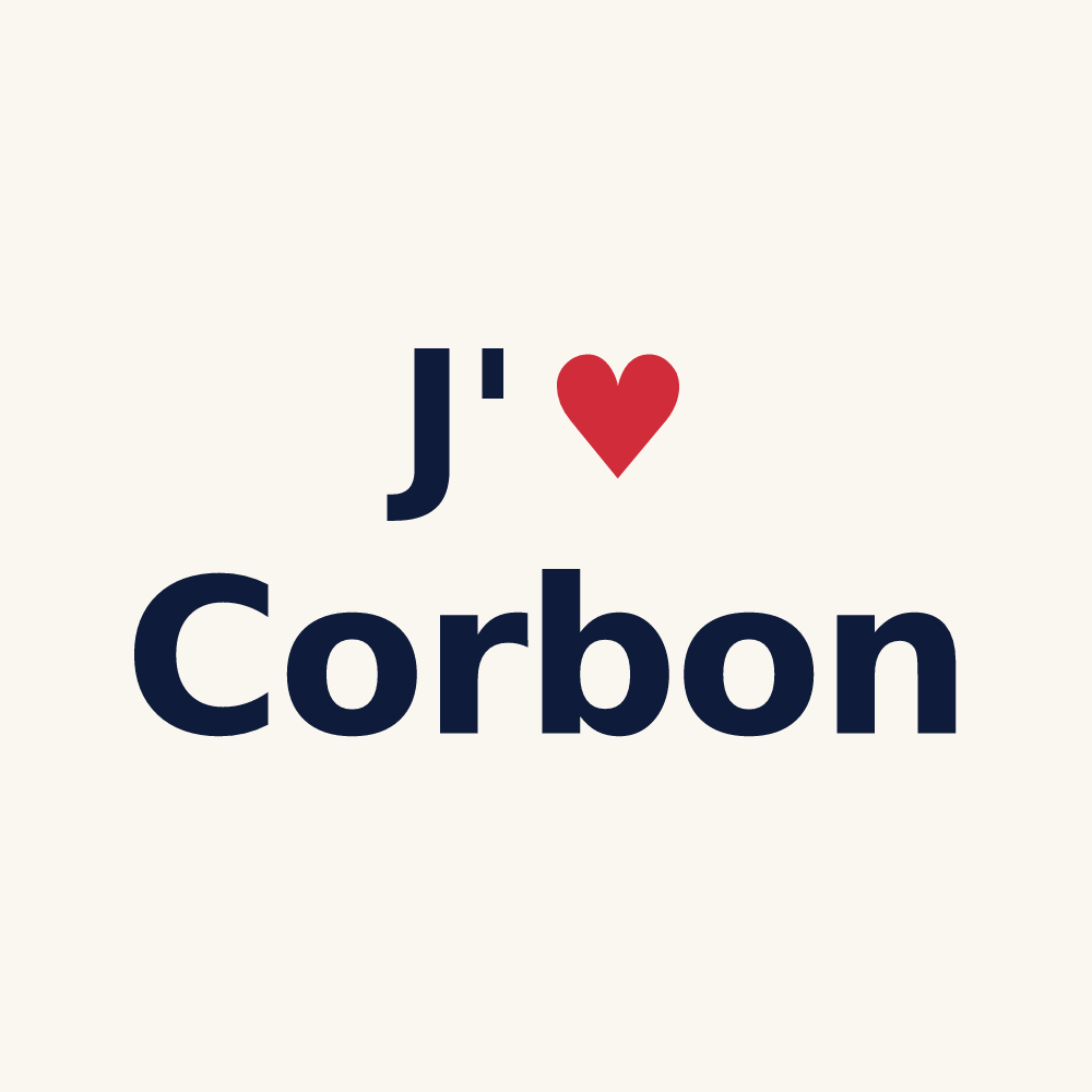 Tasse personnalisée Corbon — design J'aime Corbon