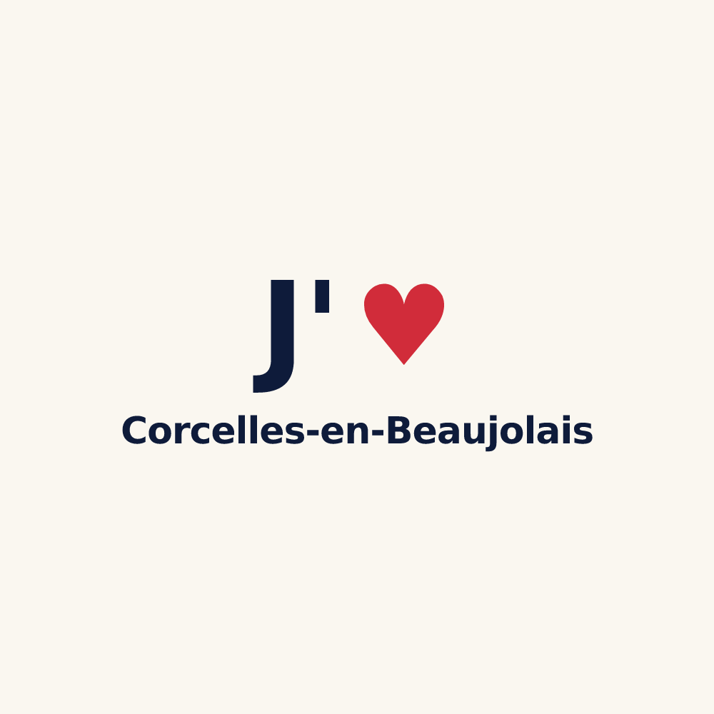 Tasse personnalisée Corcelles-en-Beaujolais — design J'aime Corcelles-en-Beaujolais