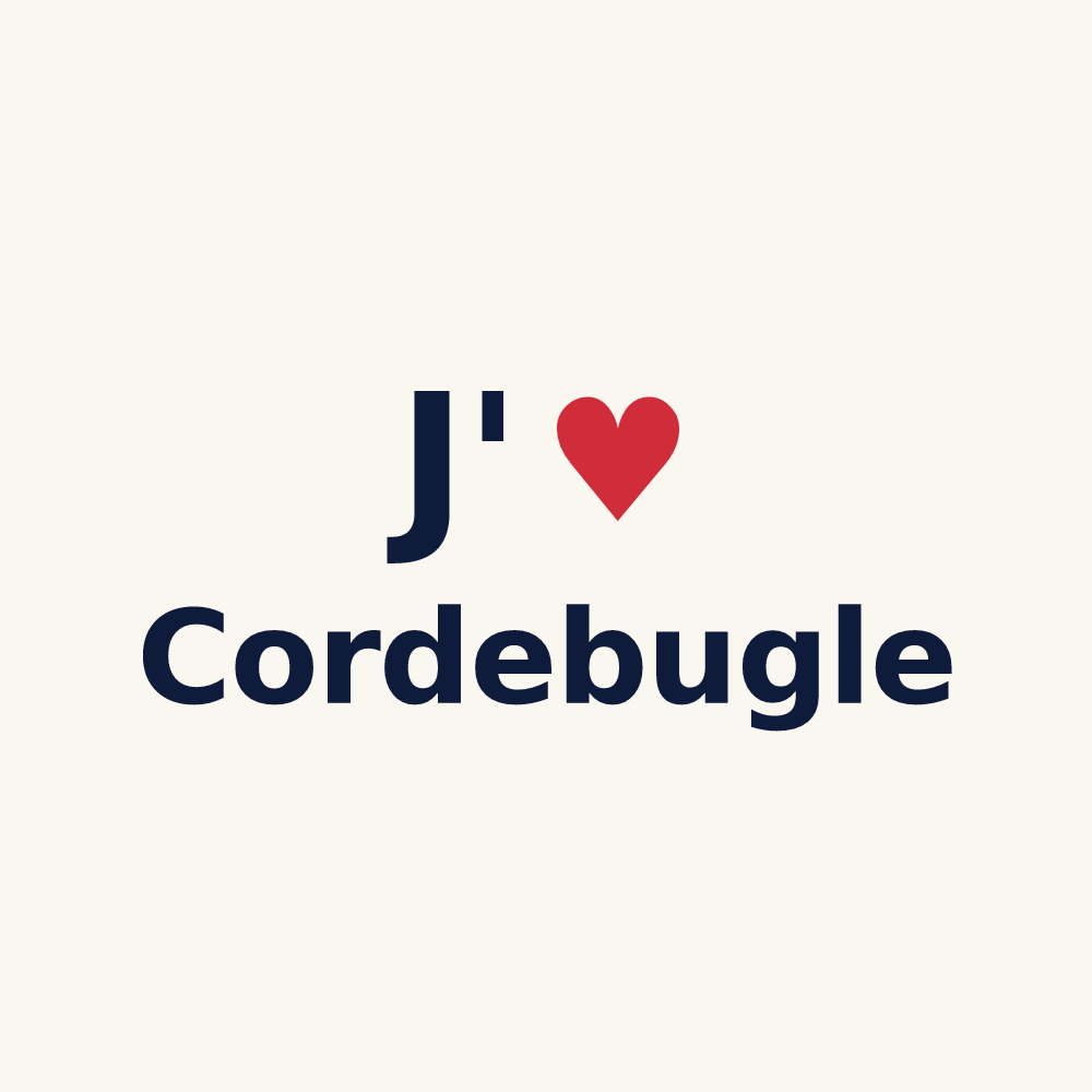 Tasse personnalisée Cordebugle — design J'aime Cordebugle