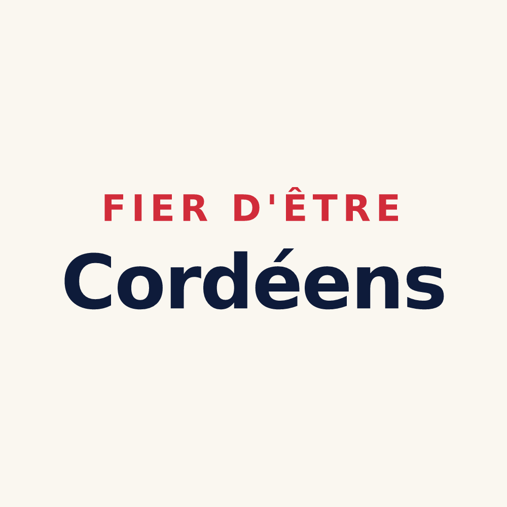 Tasse « Fier d'être Cordéens » — design pour Cordey