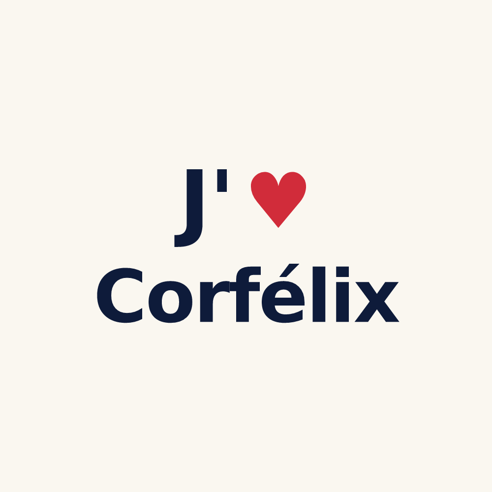 Tasse personnalisée Corfélix — design J'aime Corfélix