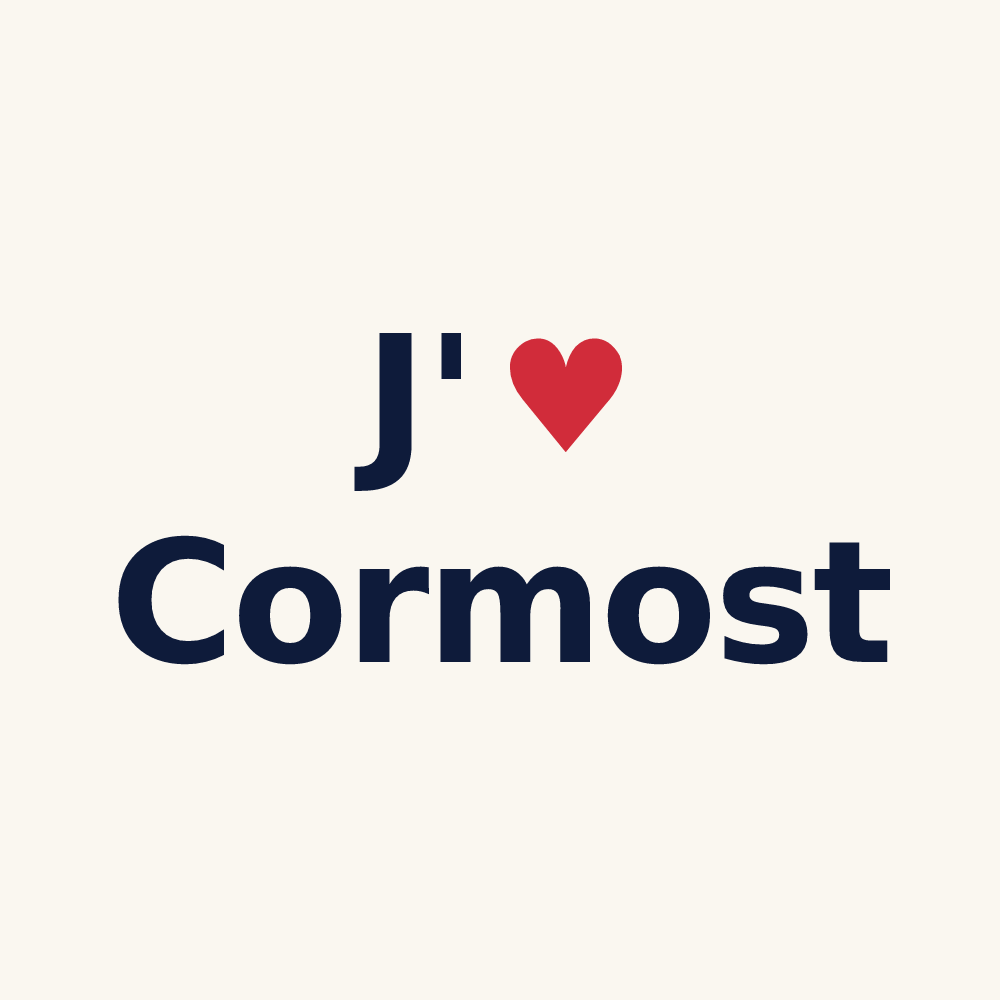 Tasse personnalisée Cormost — design J'aime Cormost