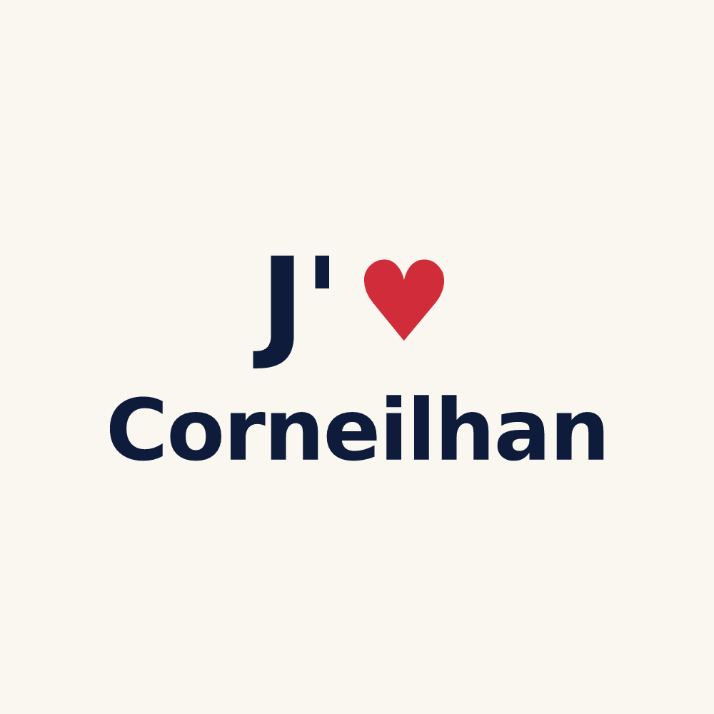 Tasse personnalisée Corneilhan — design J'aime Corneilhan