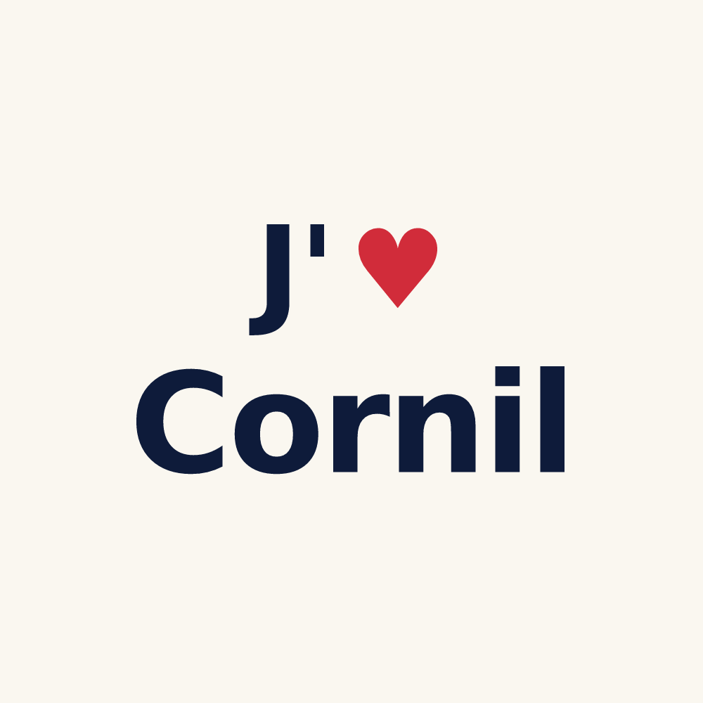 Tasse personnalisée Cornil — design J'aime Cornil