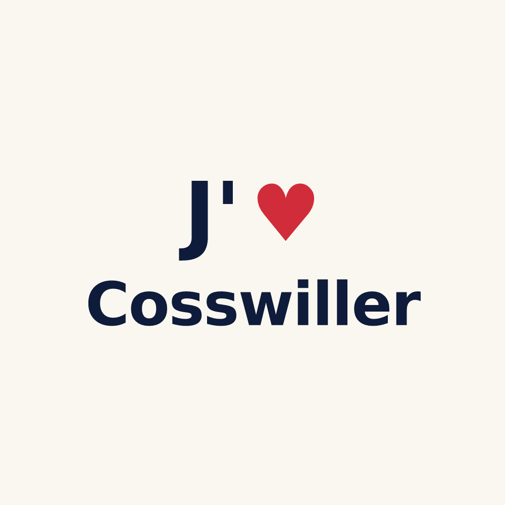 Tasse personnalisée Cosswiller — design J'aime Cosswiller
