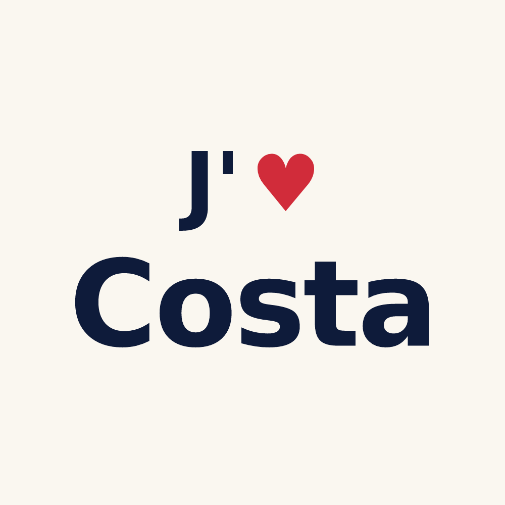 Tasse personnalisée Costa — design J'aime Costa