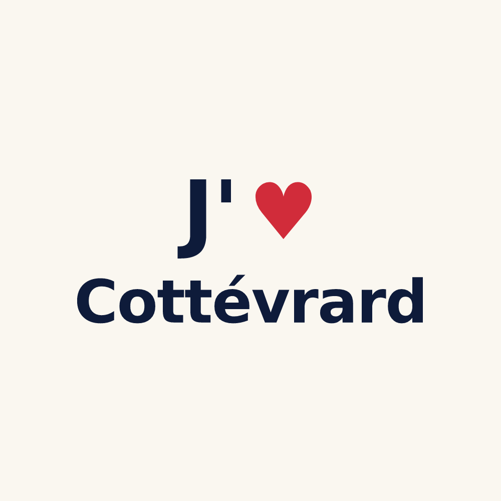 Tasse personnalisée Cottévrard — design J'aime Cottévrard