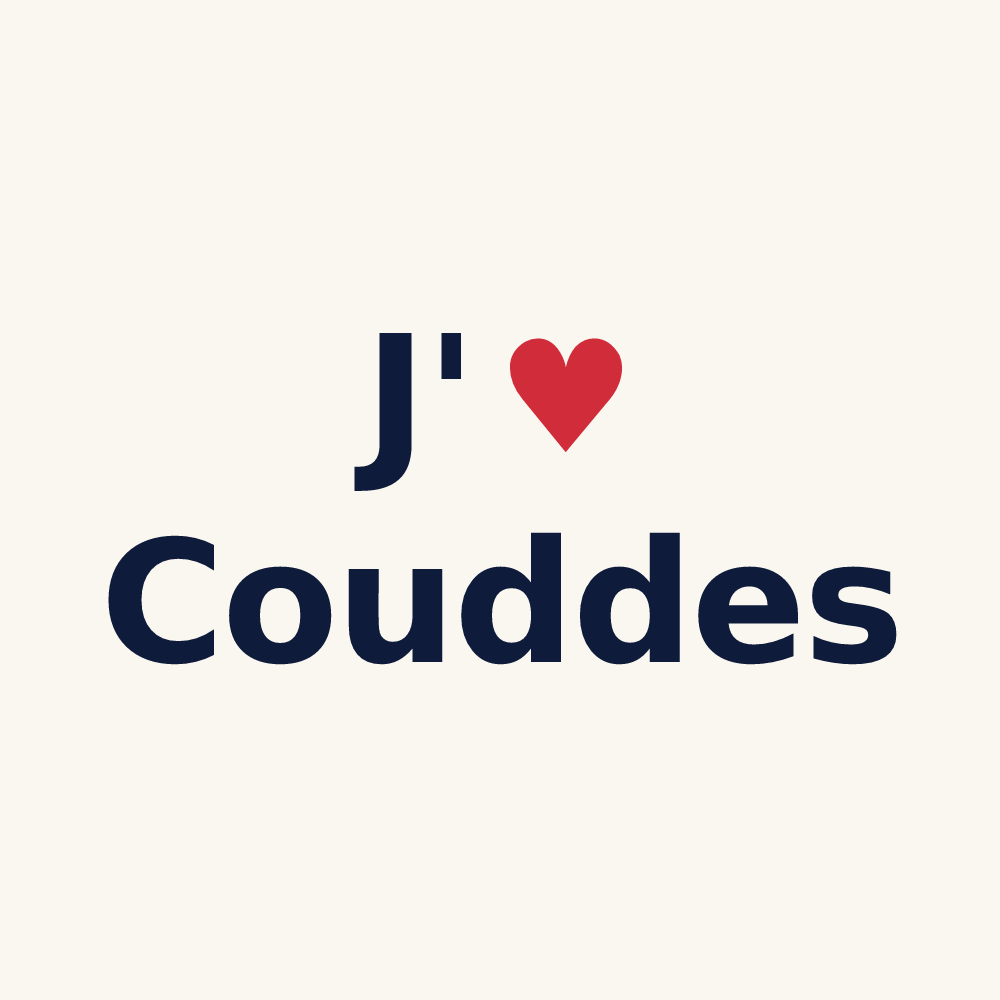 Tasse personnalisée Couddes — design « J'aime Couddes » imprimé sur la tasse