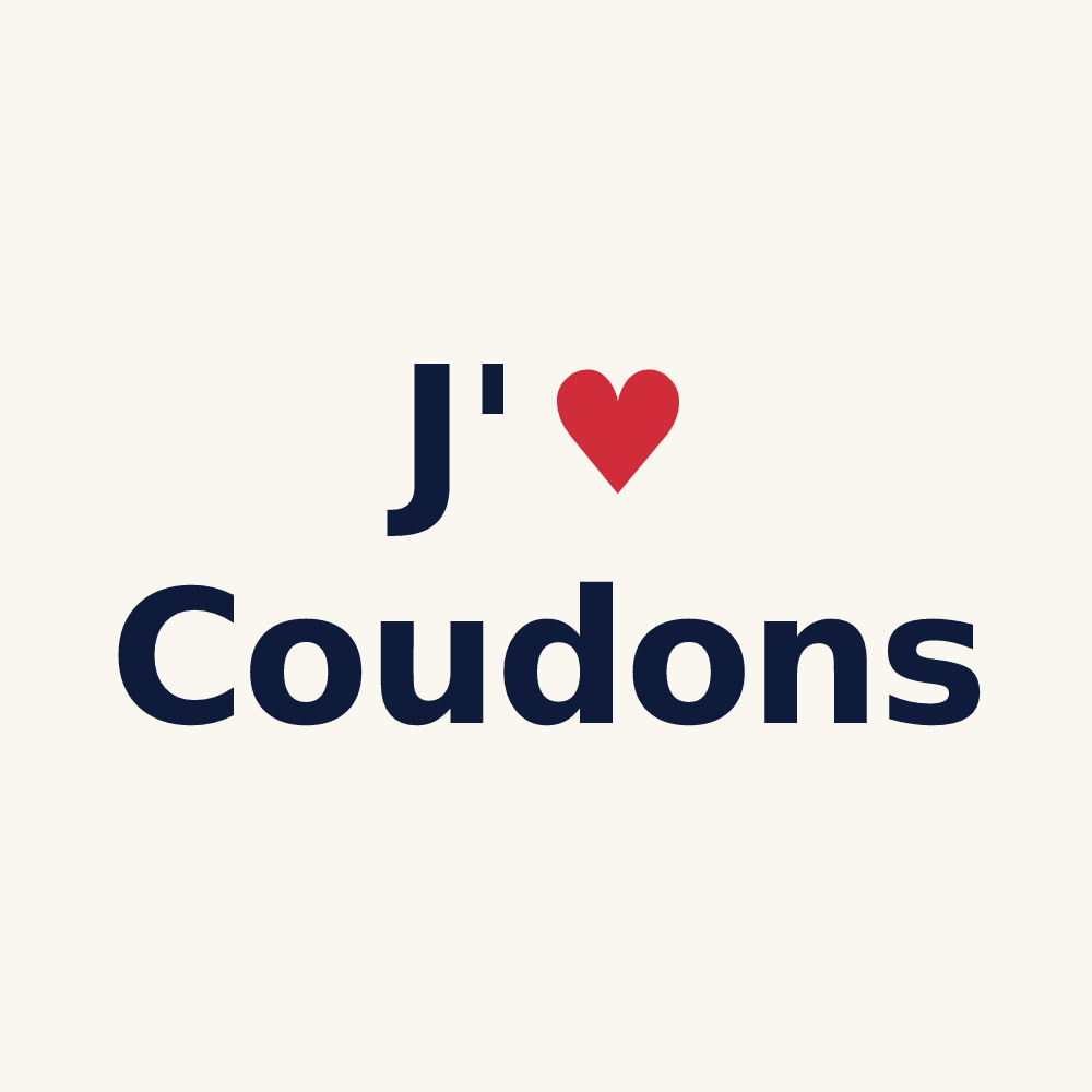 Tasse personnalisée Coudons — design J'aime Coudons