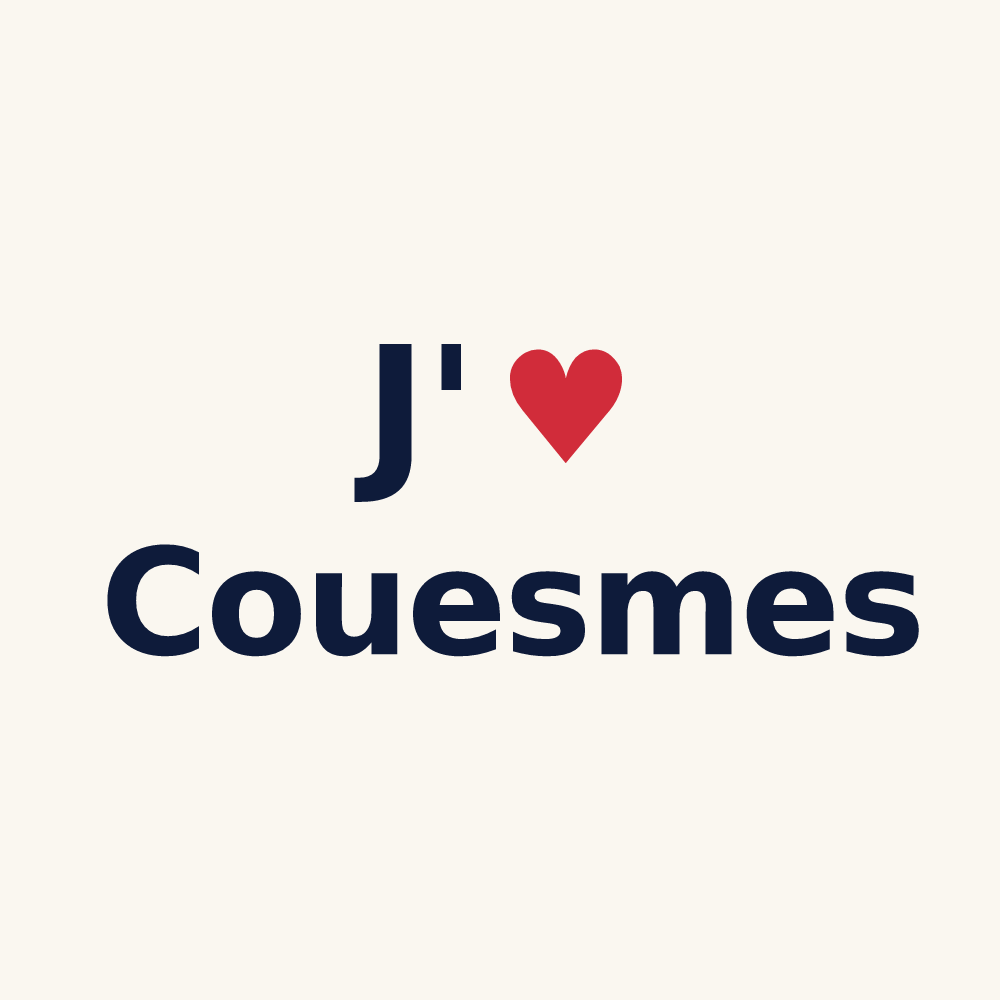 Tasse personnalisée Couesmes — design J'aime Couesmes