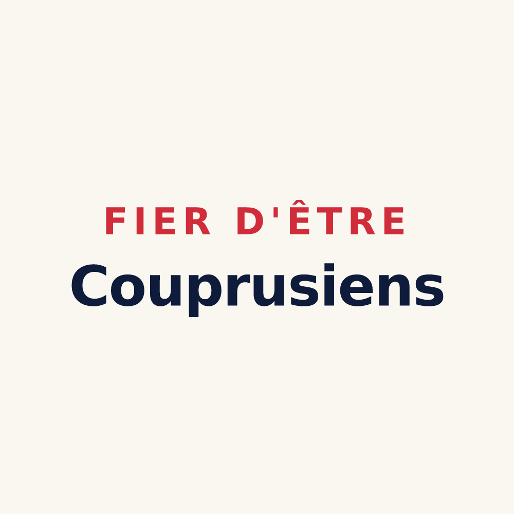 Tasse « Fier d'être Couprusiens » — design pour Coupru