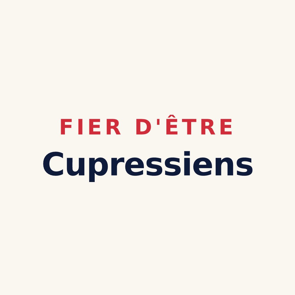 Tasse « Fier d'être Cupressiens » — design pour Coupvray
