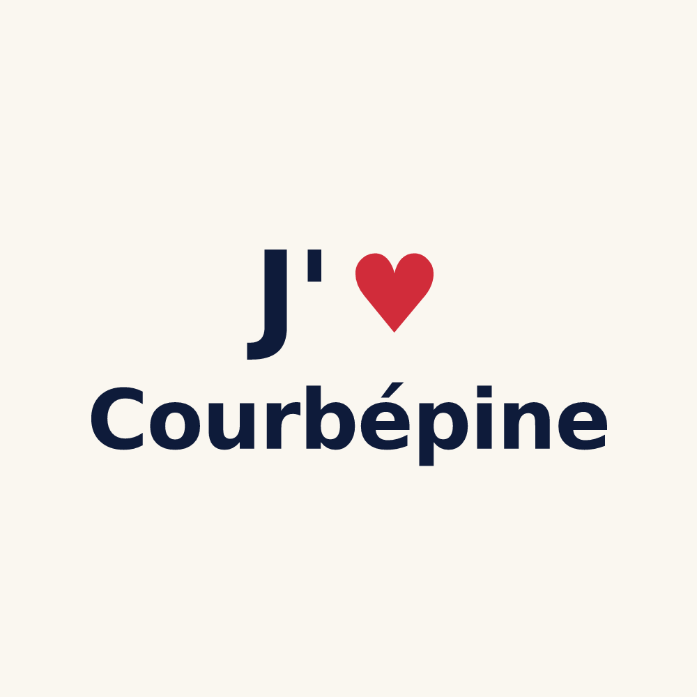 Tasse personnalisée Courbépine — design « J'aime Courbépine » imprimé sur la tasse