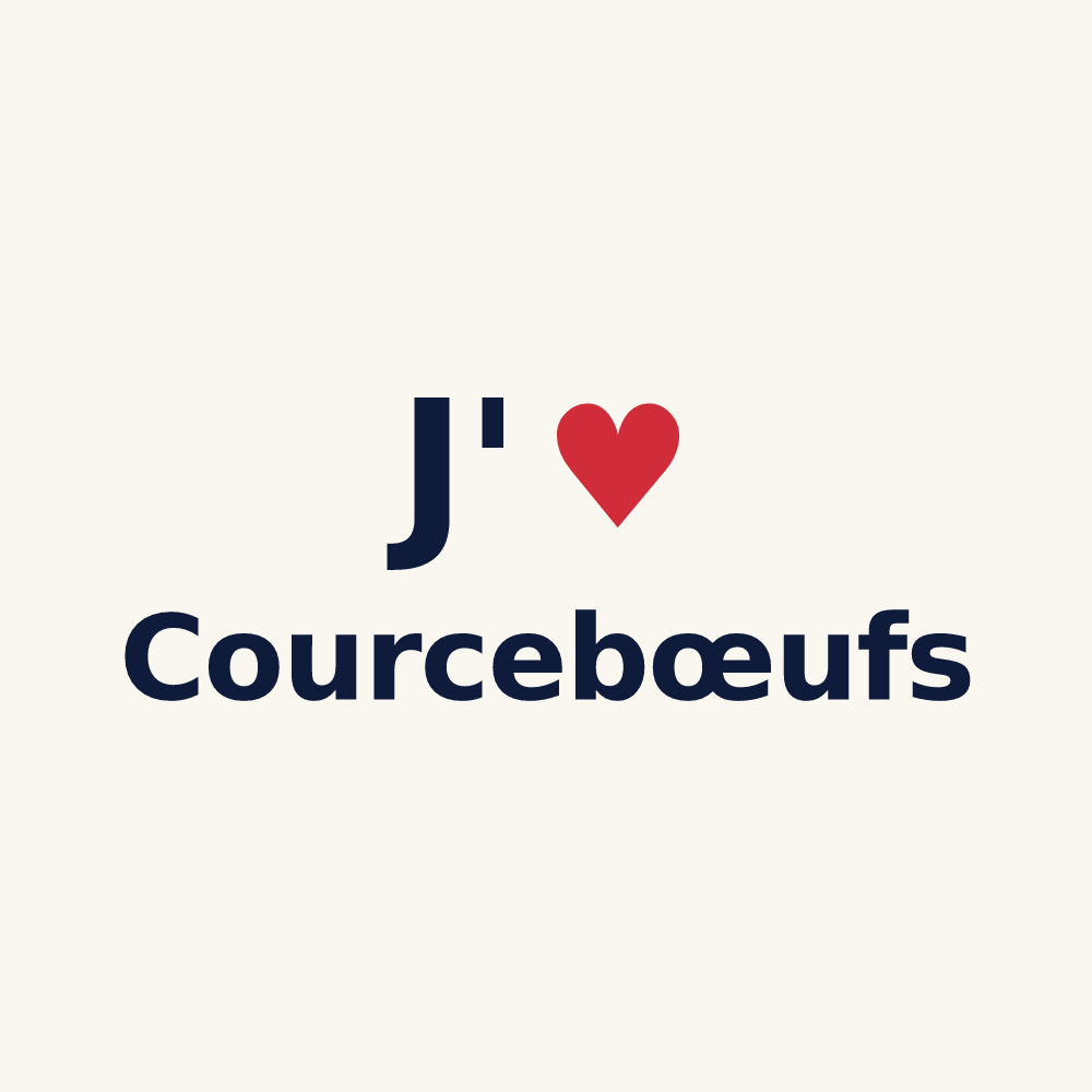 Tasse personnalisée Courcebœufs — design J'aime Courcebœufs