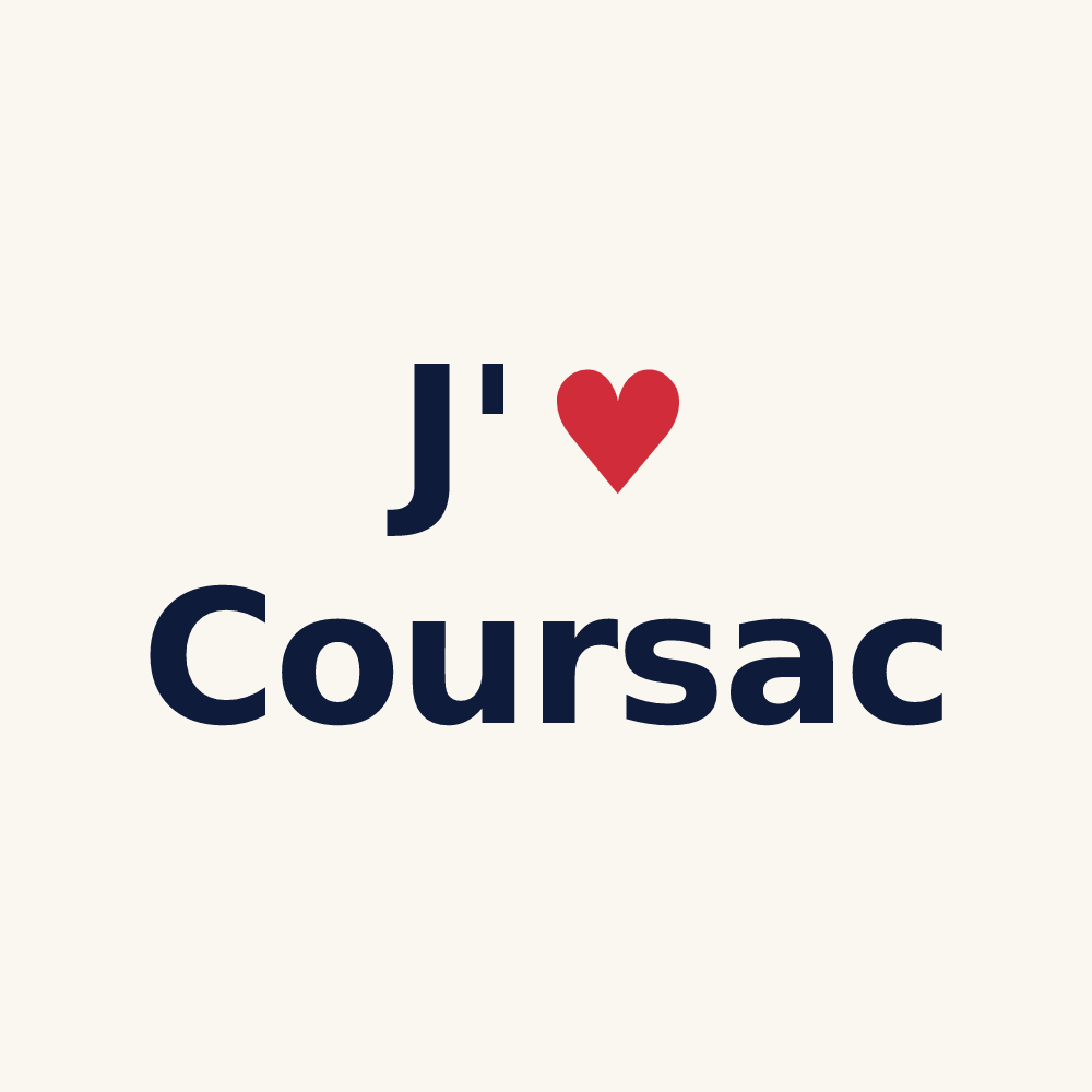Tasse personnalisée Coursac — design J'aime Coursac