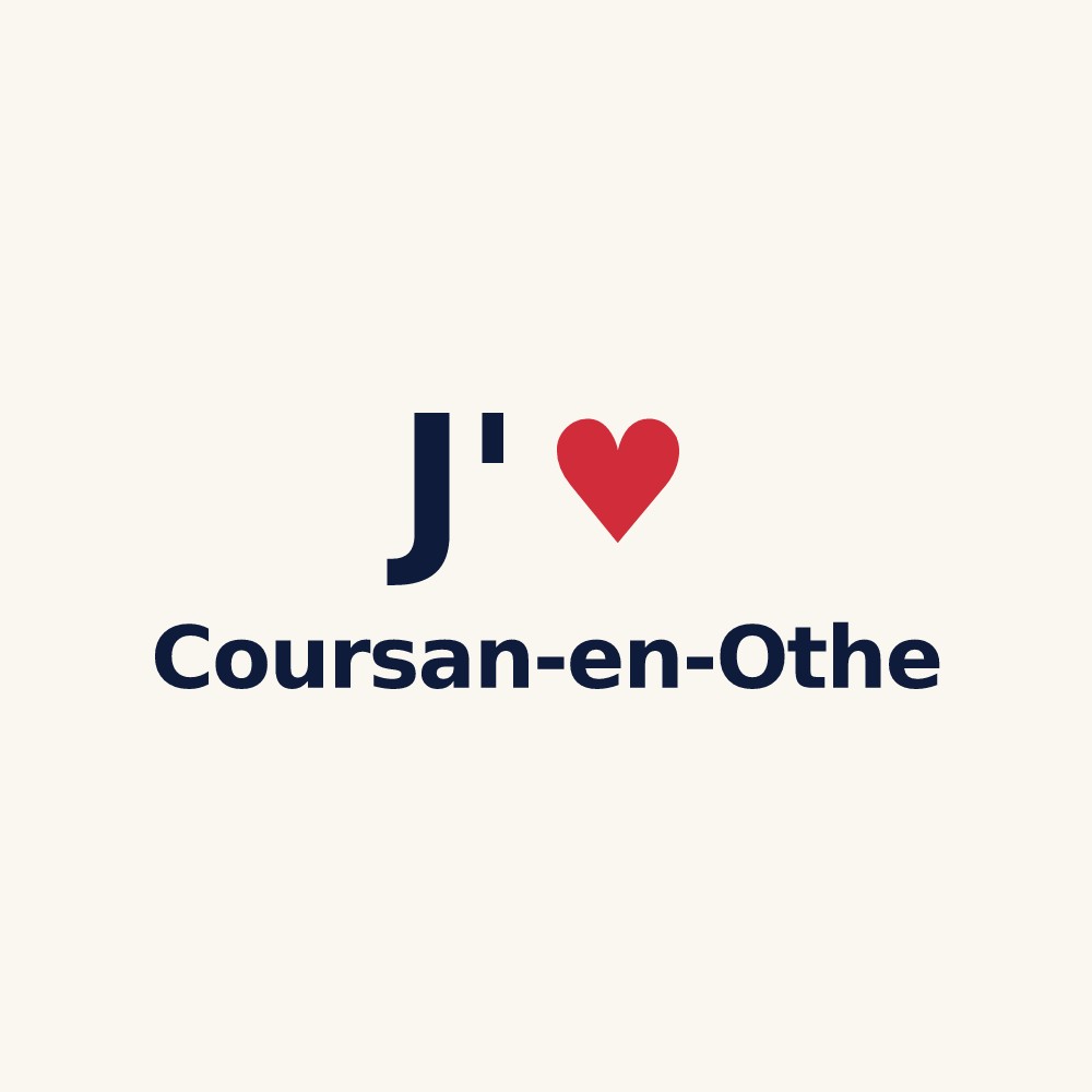 Tasse personnalisée Coursan-en-Othe — design J'aime Coursan-en-Othe