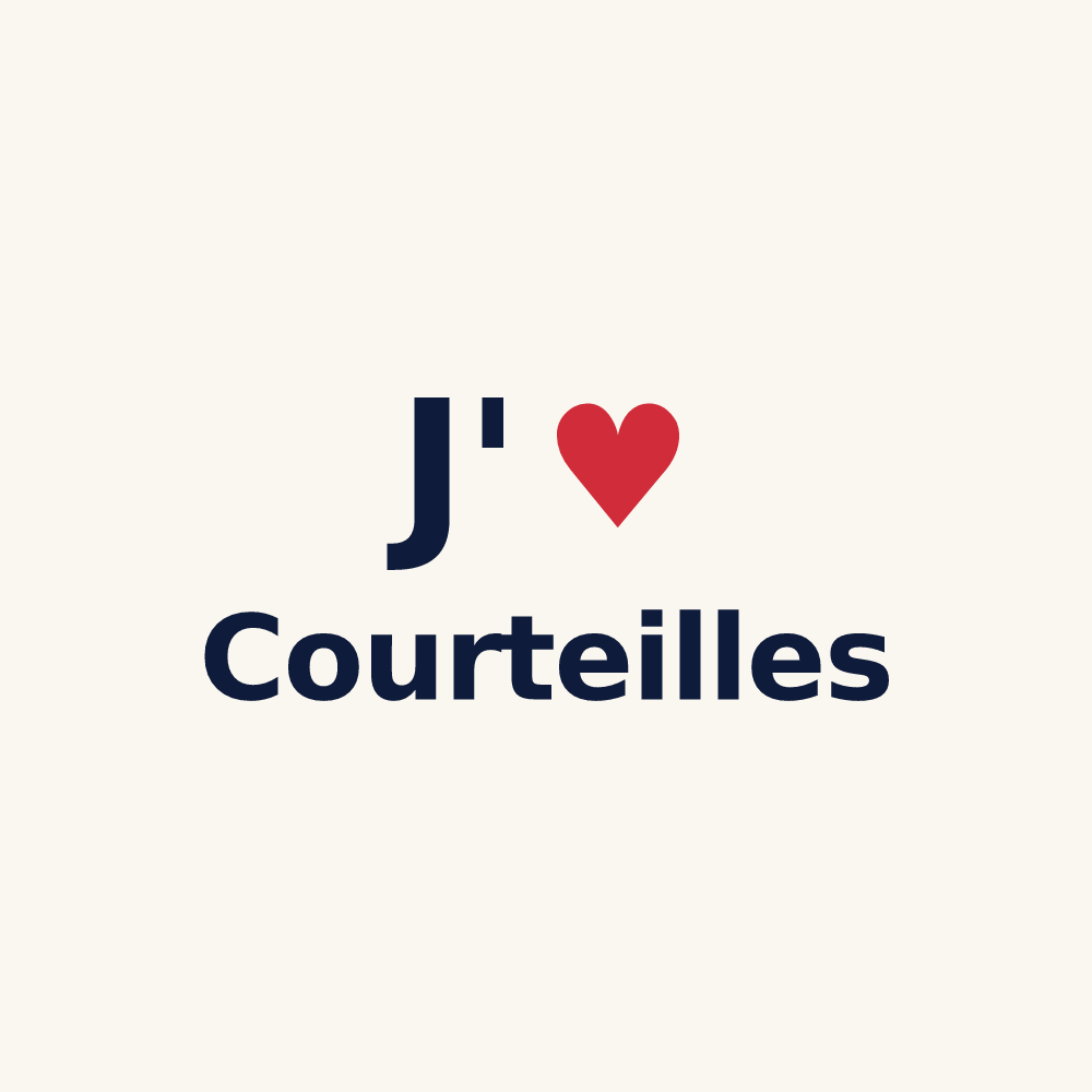 Tasse personnalisée Courteilles — design J'aime Courteilles