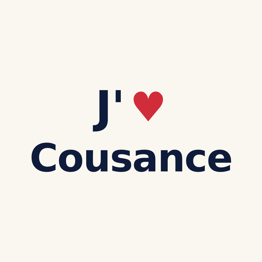 Tasse personnalisée Cousance — design J'aime Cousance