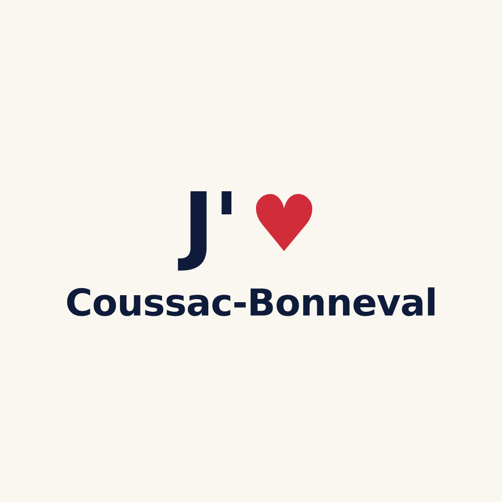Tasse personnalisée Coussac-Bonneval — design J'aime Coussac-Bonneval