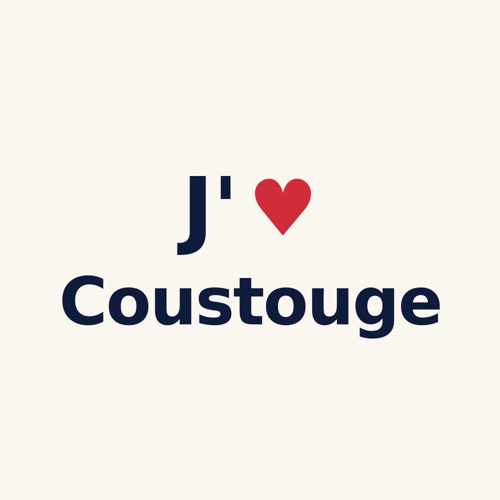 Tasse personnalisée Coustouge — design J'aime Coustouge