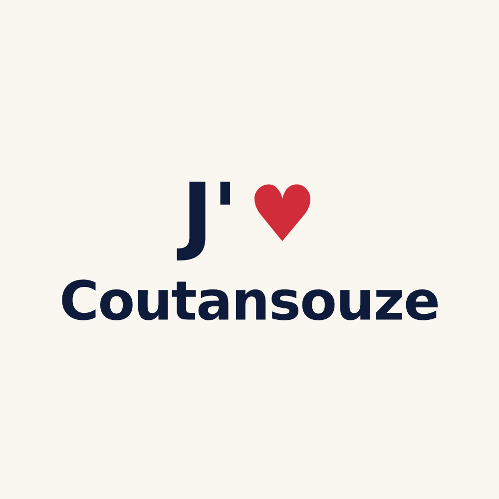 Tasse personnalisée Coutansouze — design J'aime Coutansouze