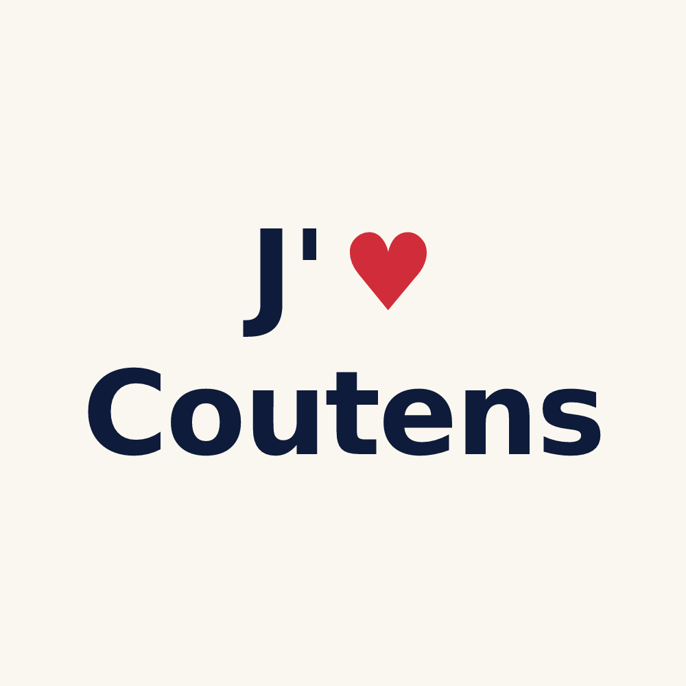 Tasse personnalisée Coutens — design « J'aime Coutens » imprimé sur la tasse