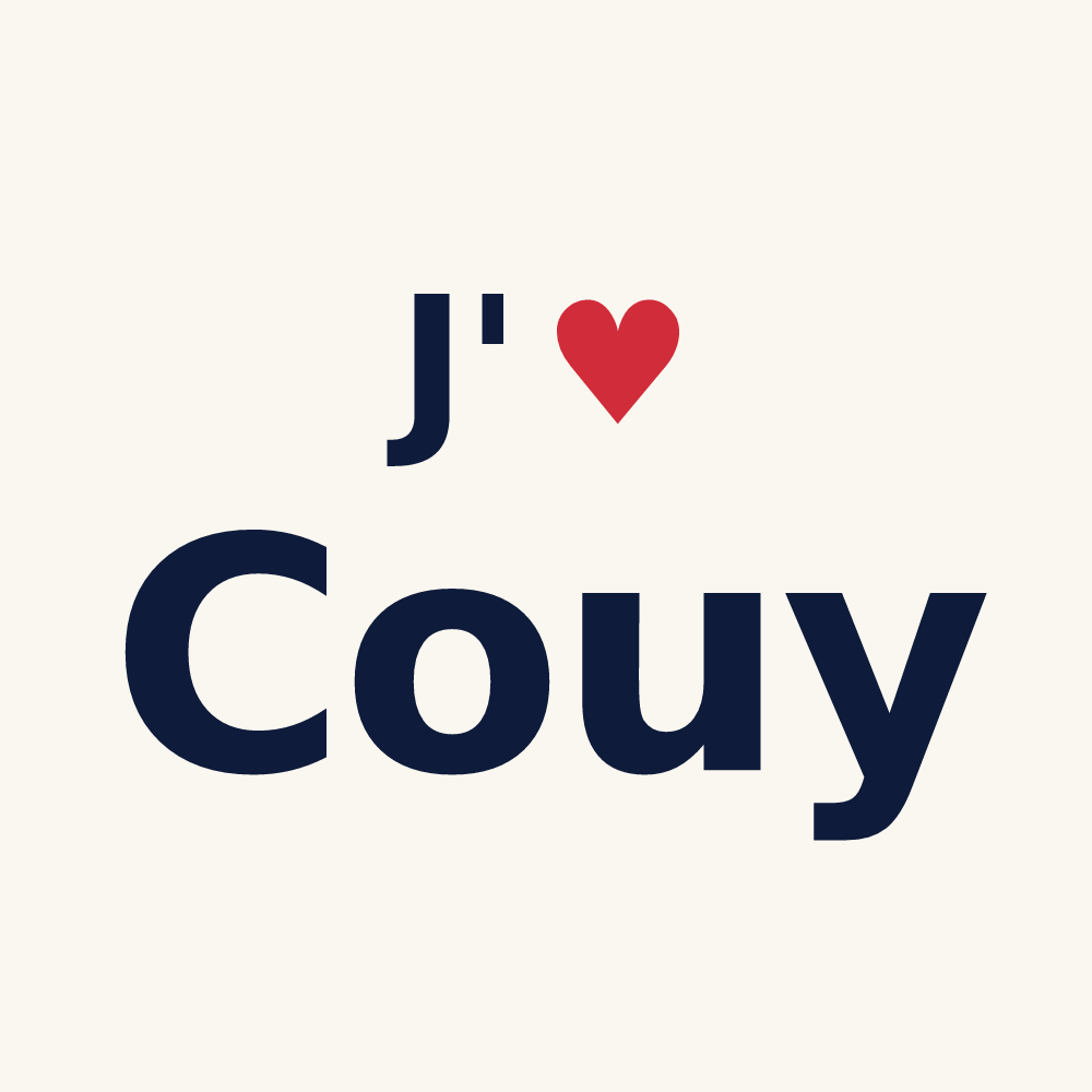 Tasse personnalisée Couy — design « J'aime Couy » imprimé sur la tasse