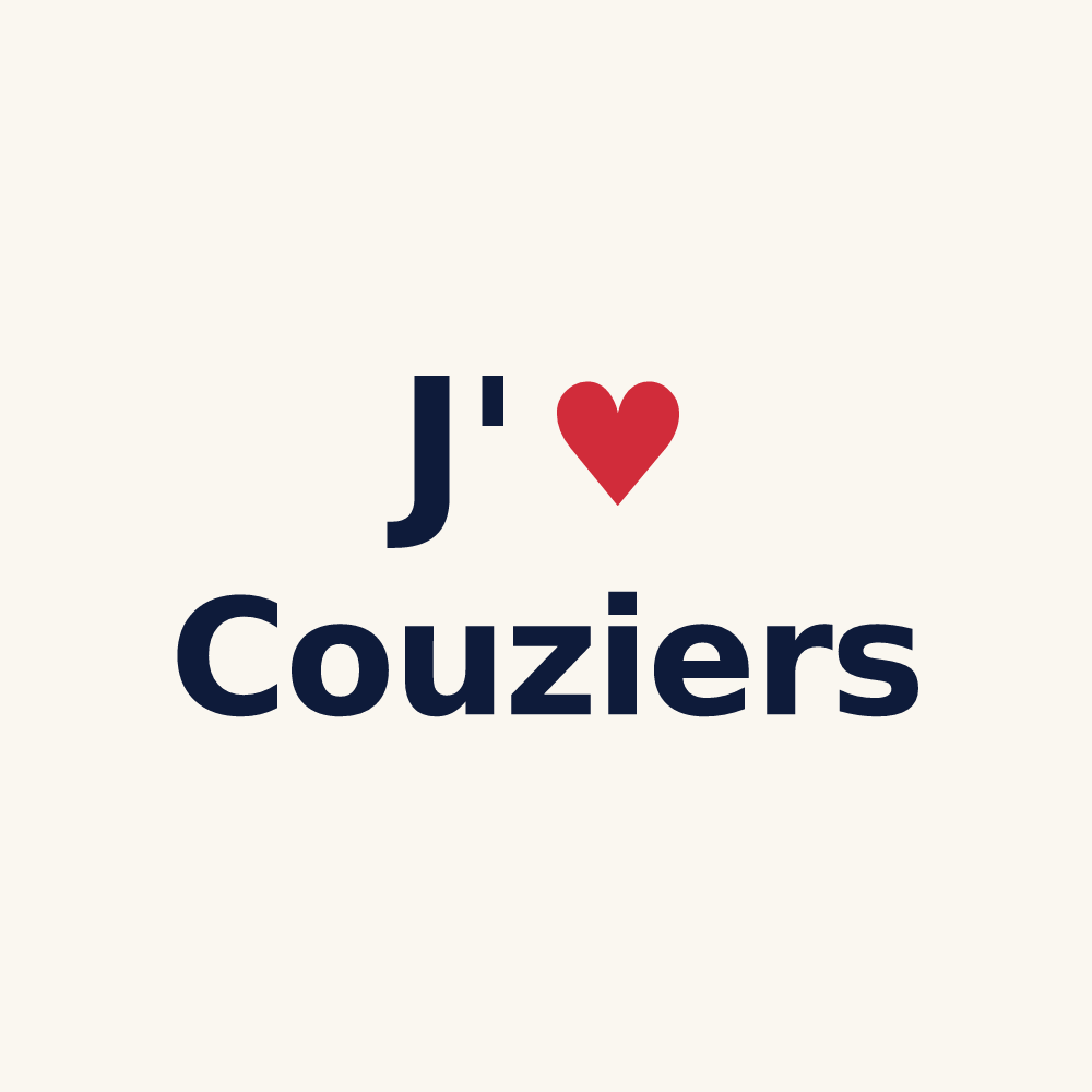 Tasse personnalisée Couziers — design « J'aime Couziers » imprimé sur la tasse