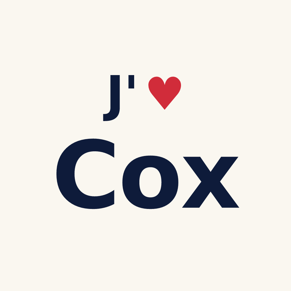 Tasse personnalisée Cox — design « J'aime Cox » imprimé sur la tasse