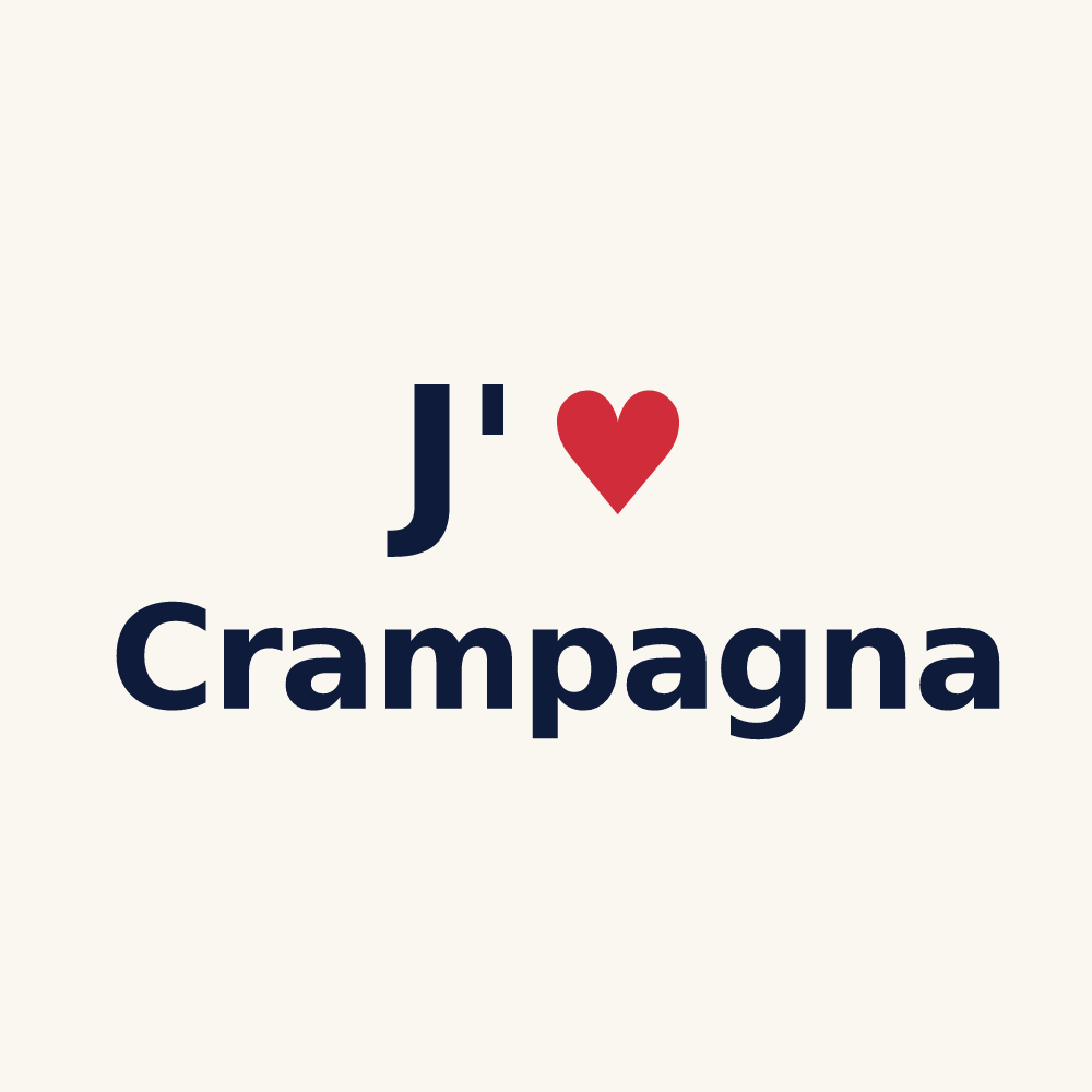 Tasse personnalisée Crampagna — design « J'aime Crampagna » imprimé sur la tasse