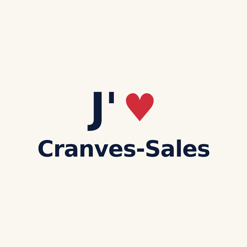 Tasse personnalisée Cranves-Sales — design « J'aime Cranves-Sales » imprimé sur la tasse