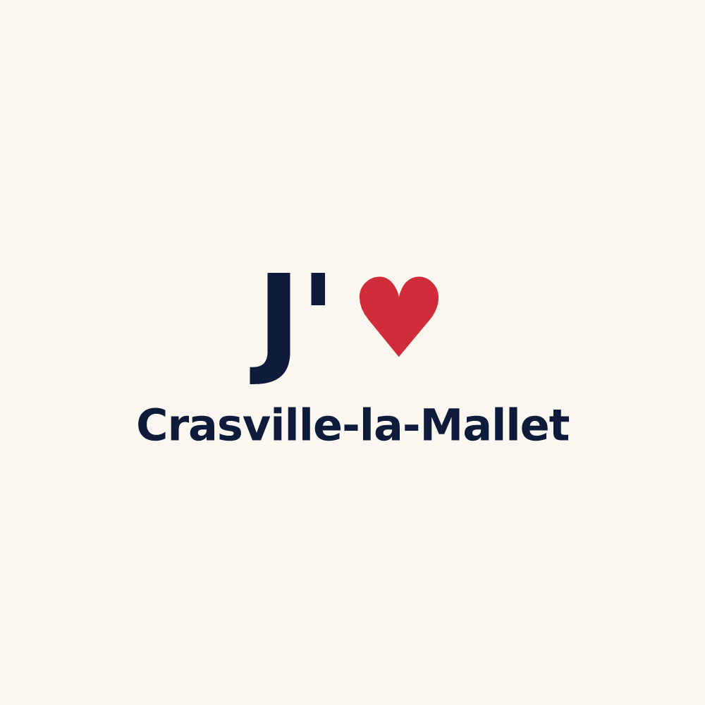 Tasse personnalisée Crasville-la-Mallet — design J'aime Crasville-la-Mallet