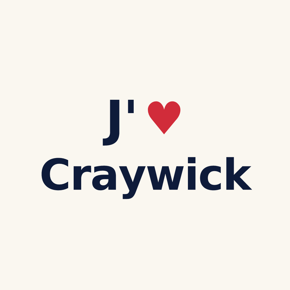 Tasse personnalisée Craywick — design « J'aime Craywick » imprimé sur la tasse