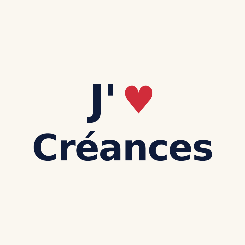 Tasse personnalisée Créances — design J'aime Créances