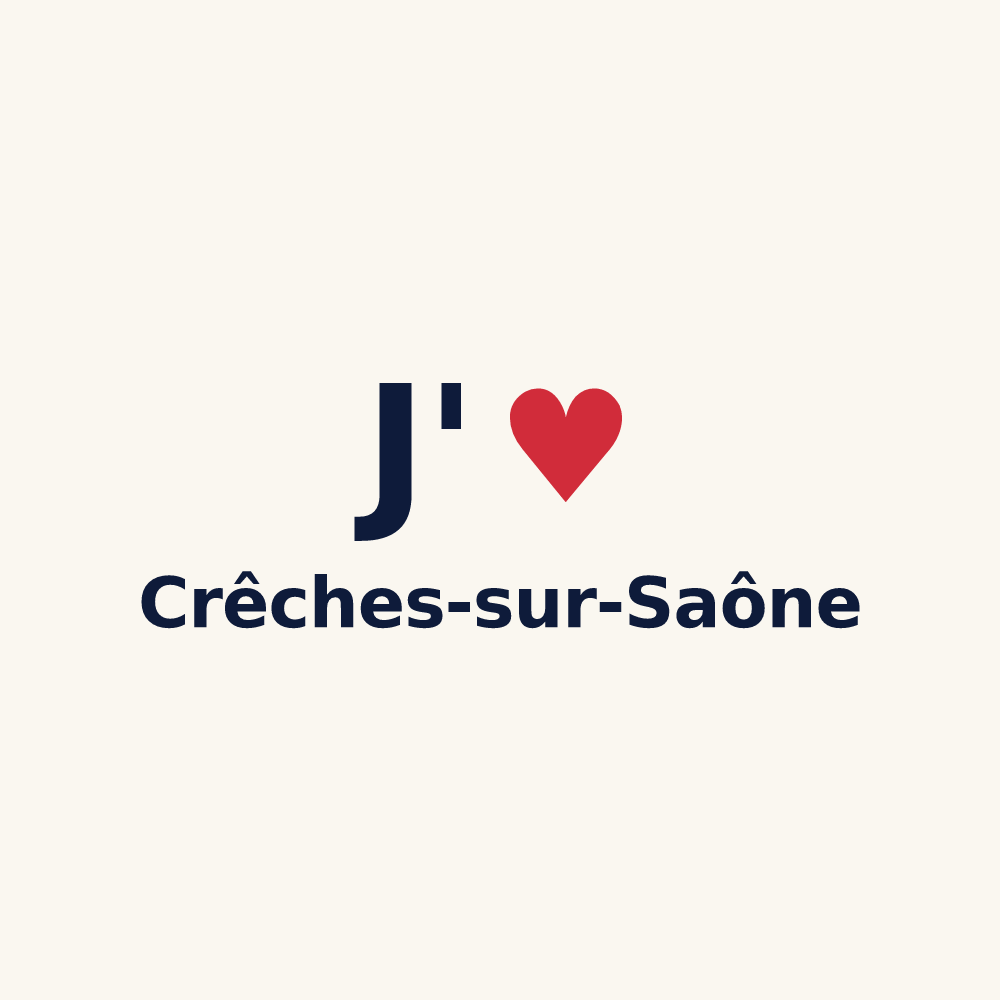 Tasse personnalisée Crêches-sur-Saône — design J'aime Crêches-sur-Saône