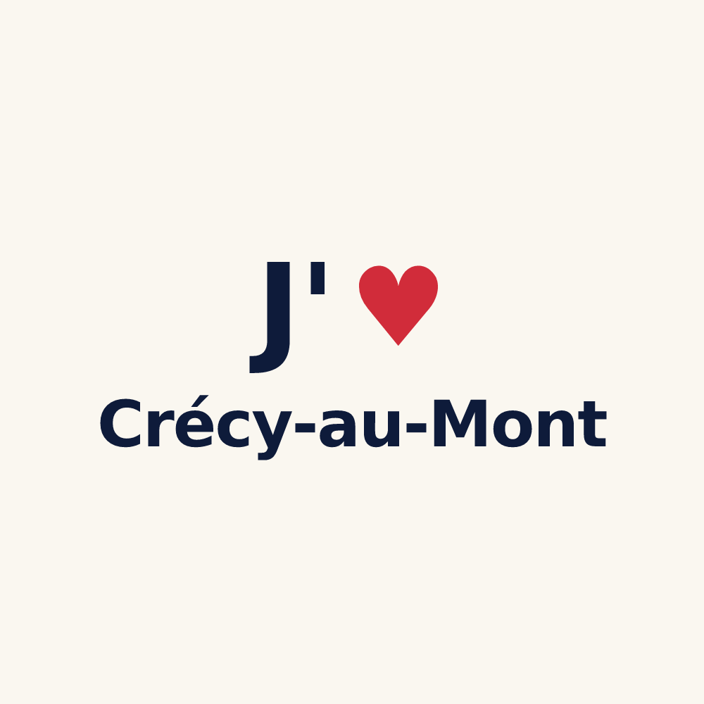 Tasse personnalisée Crécy-au-Mont — design J'aime Crécy-au-Mont