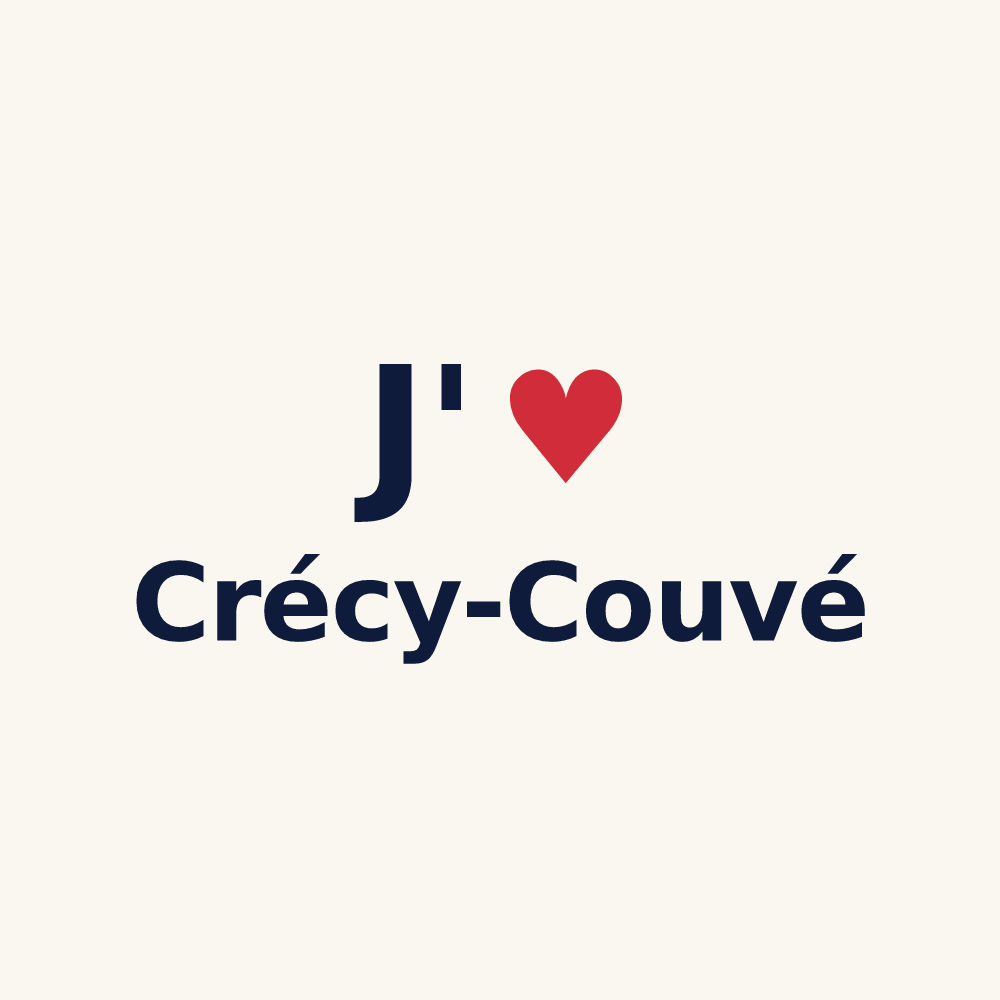 Tasse personnalisée Crécy-Couvé — design J'aime Crécy-Couvé
