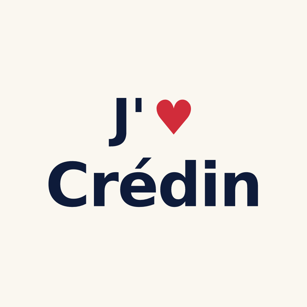 Tasse personnalisée Crédin — design J'aime Crédin