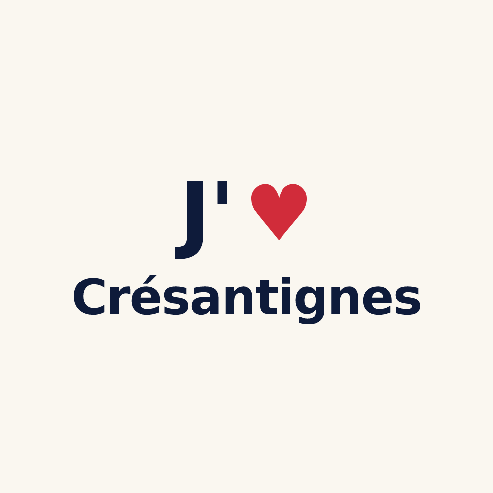 Tasse personnalisée Crésantignes — design J'aime Crésantignes