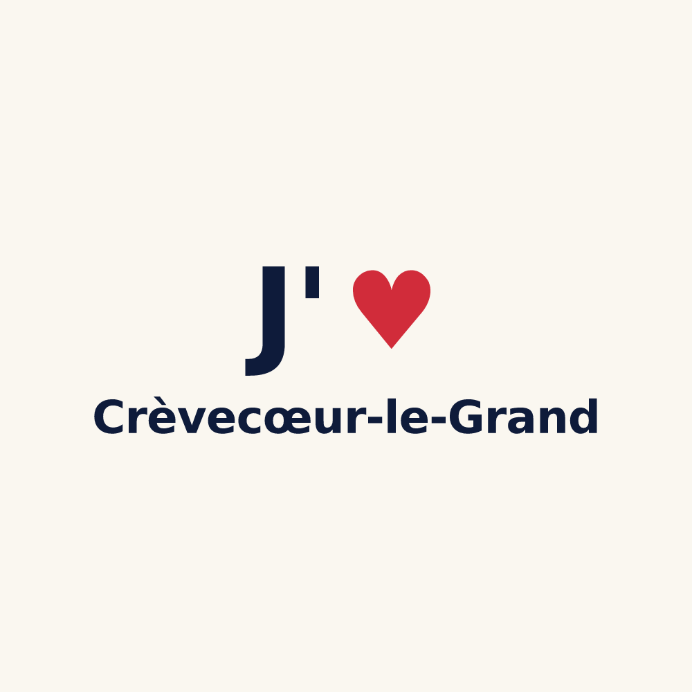 Tasse personnalisée Crèvecœur-le-Grand — design J'aime Crèvecœur-le-Grand