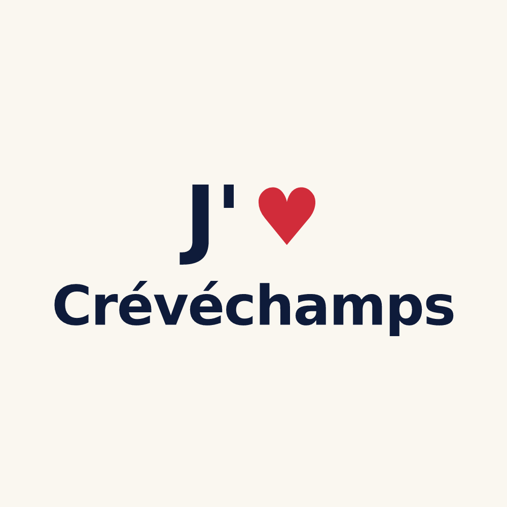 Tasse personnalisée Crévéchamps — design J'aime Crévéchamps
