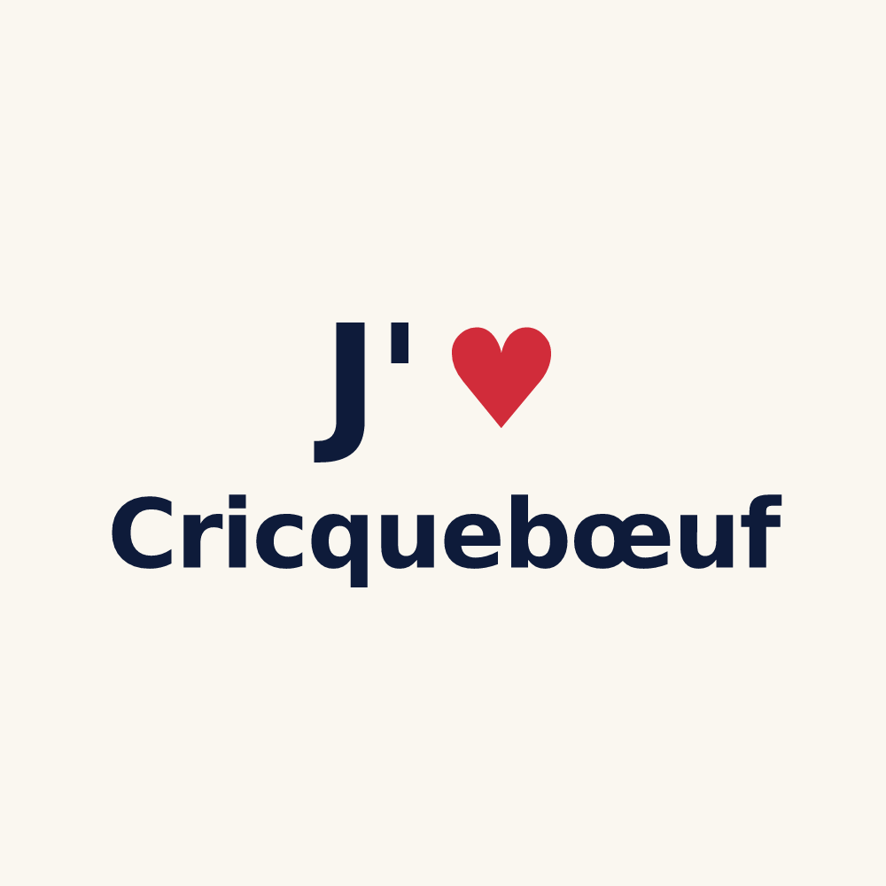Tasse personnalisée Cricquebœuf — design J'aime Cricquebœuf