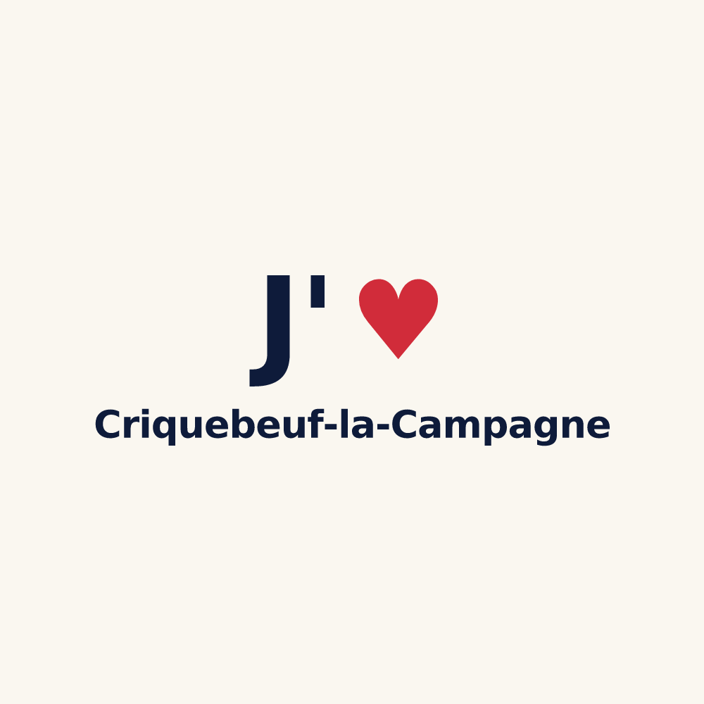 Tasse personnalisée Criquebeuf-la-Campagne — design J'aime Criquebeuf-la-Campagne