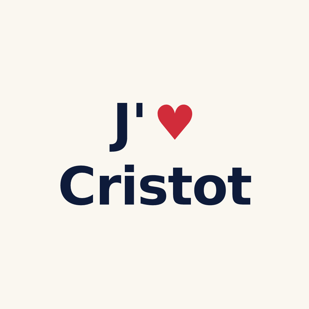 Tasse personnalisée Cristot — design J'aime Cristot