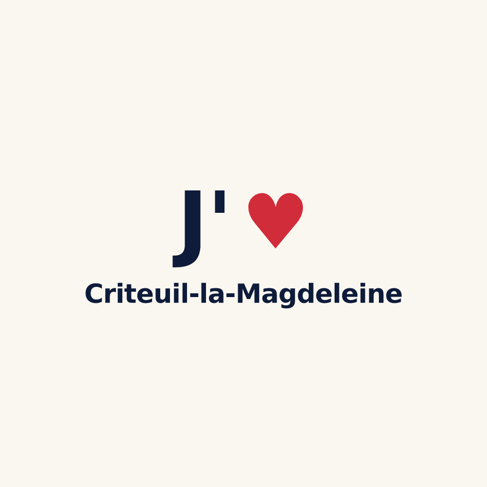 Tasse personnalisée Criteuil-la-Magdeleine — design J'aime Criteuil-la-Magdeleine