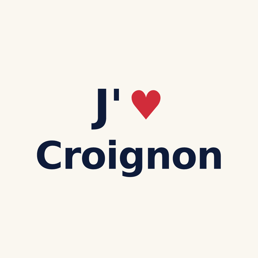 Tasse personnalisée Croignon — design J'aime Croignon