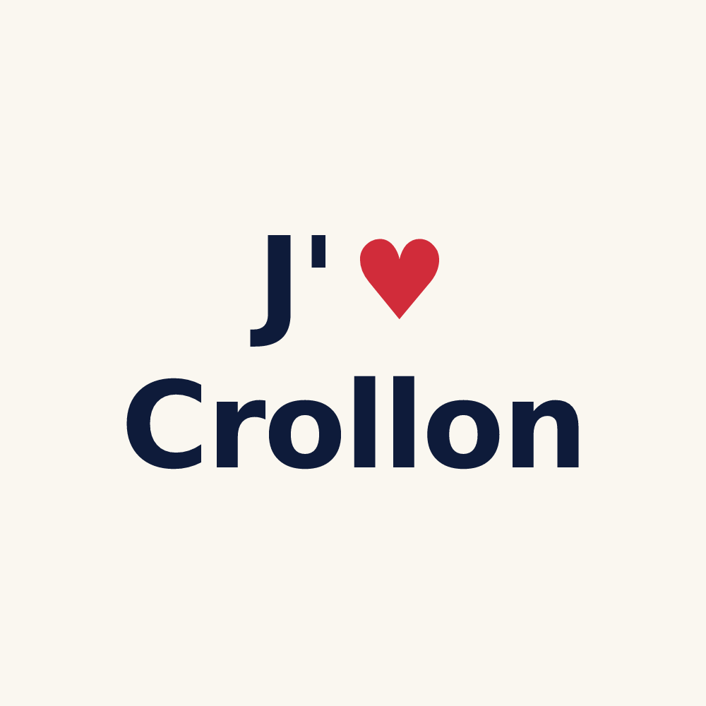 Tasse personnalisée Crollon — design J'aime Crollon