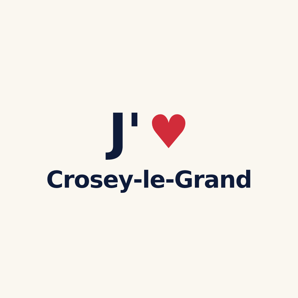 Tasse personnalisée Crosey-le-Grand — design « J'aime Crosey-le-Grand » imprimé sur la tasse