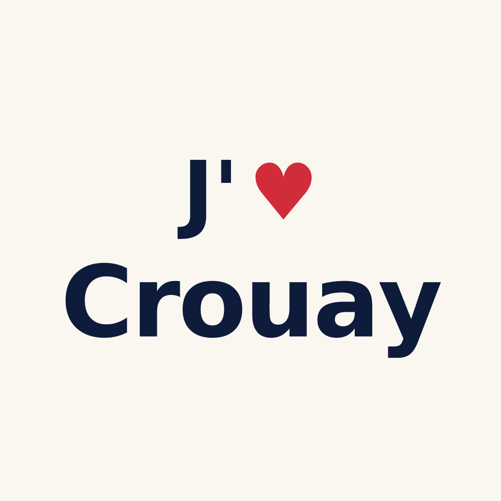 Tasse personnalisée Crouay — design « J'aime Crouay » imprimé sur la tasse