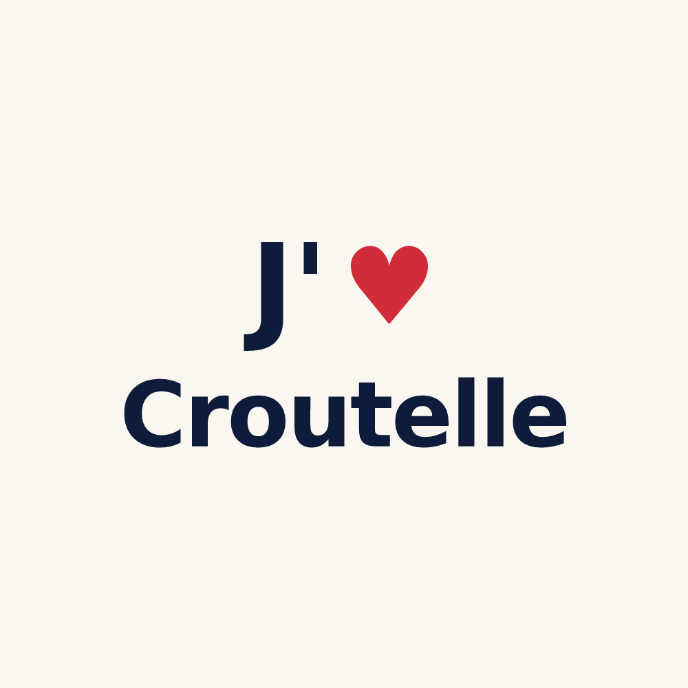 Tasse personnalisée Croutelle — design J'aime Croutelle